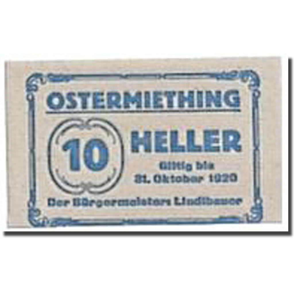 Geldschein, Österreich, Ostermiething, 10 Heller, graphique 1, UNZ-, Mehl:713II