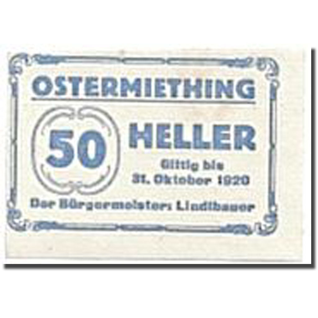 Banknote, Austria, Ostermiething, 50 Heller, graphique 1, UNC(63), Mehl:713II