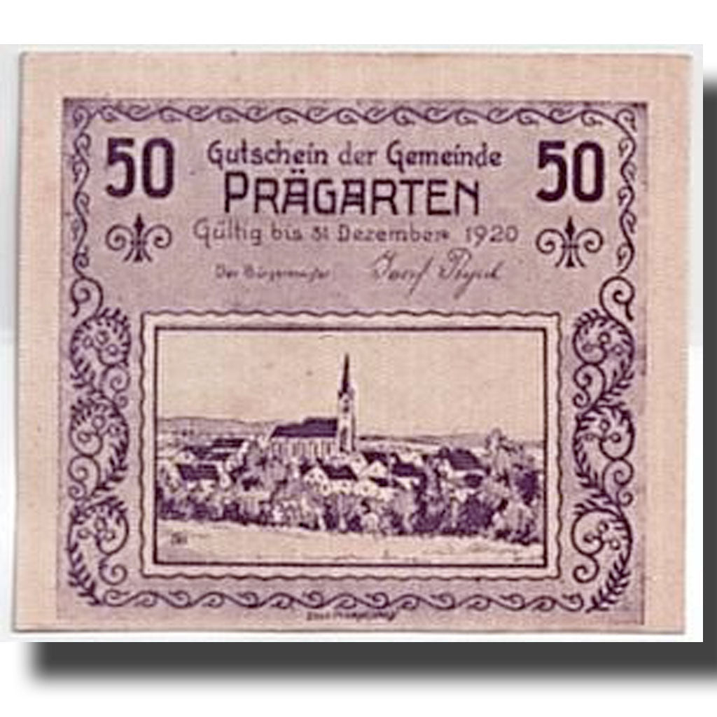 Banconote, Austria, Prägarten, 50 Heller, paysage, SPL, Mehl:FS 777a