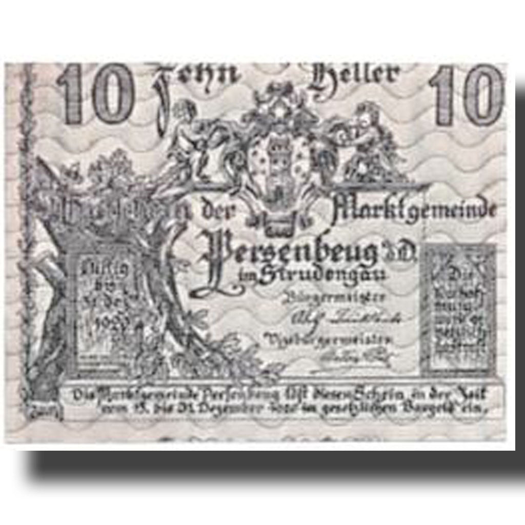 Banconote, Austria, Persenbeug, 10 Heller, paysage, SPL, Mehl:735IIa