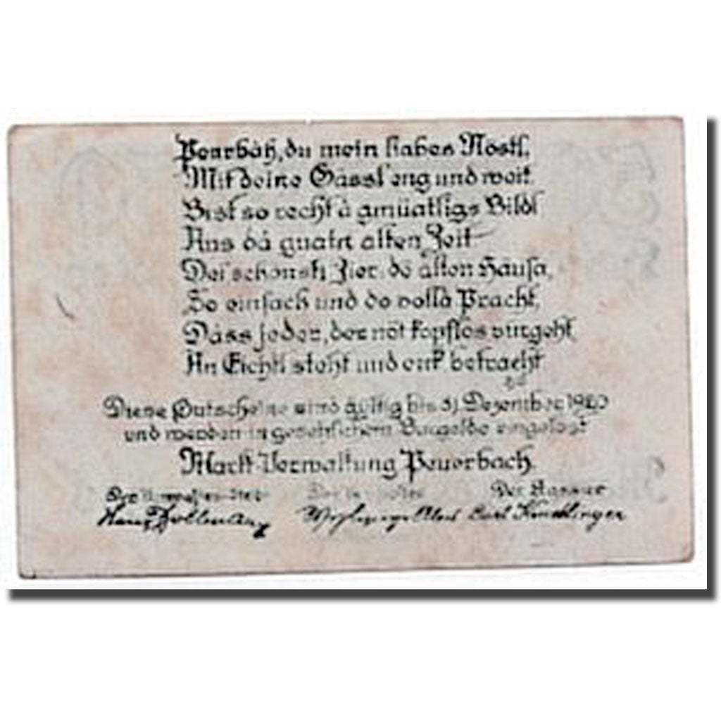 Banknote, Austria, Peuerbach, 50 Heller, manoir, UNC(63), Mehl:7421