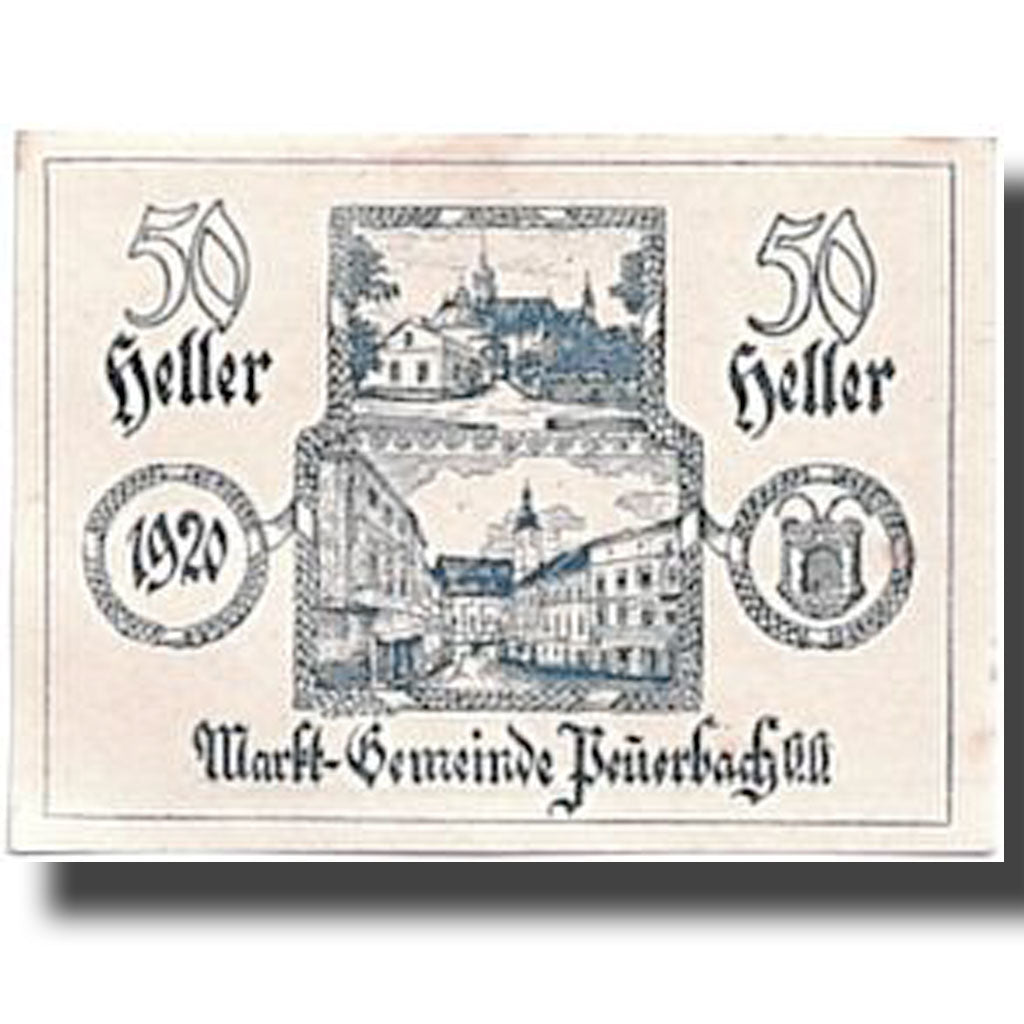 Banknote, Austria, Peuerbach, 50 Heller, paysage, 1920, 1920-04-07, UNC(63)