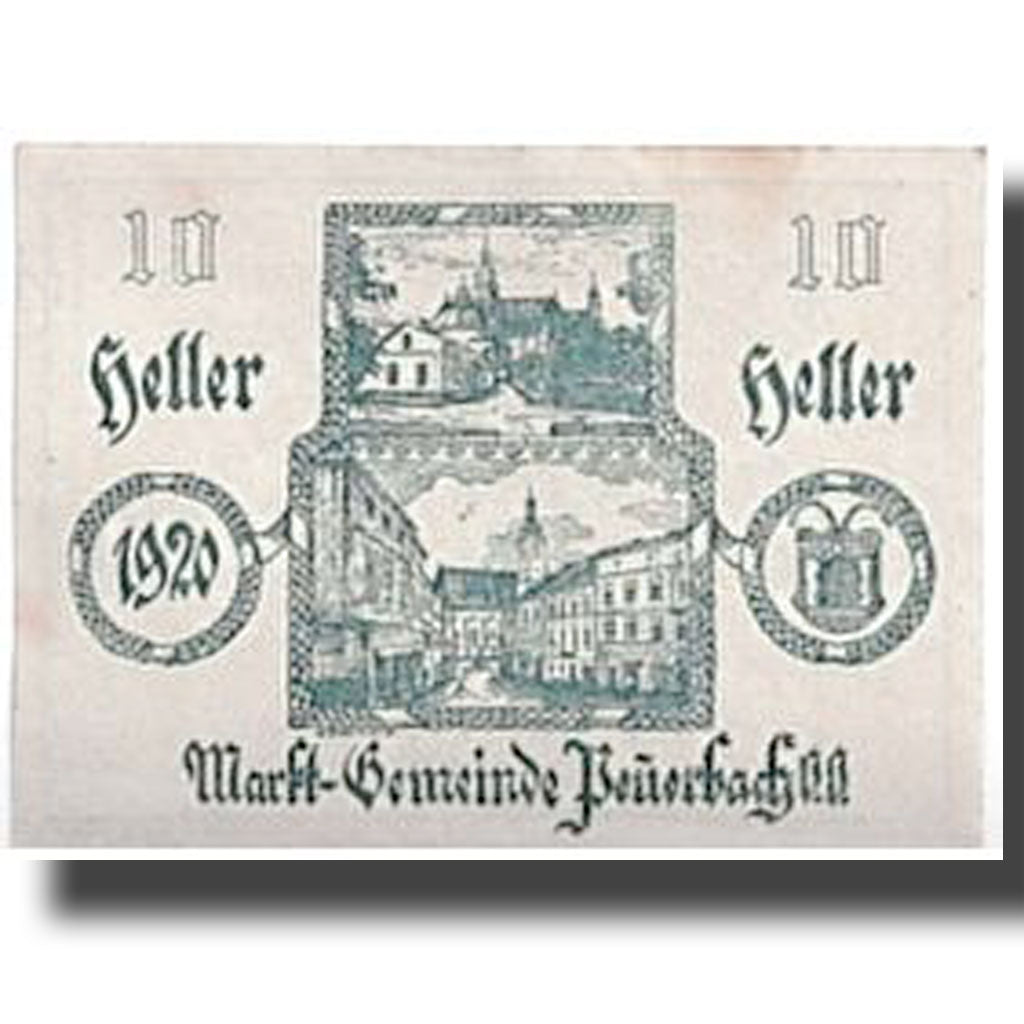 Banconote, Austria, Peuerbach, 10 Heller, paysage, 1920, 1920-04-07, SPL