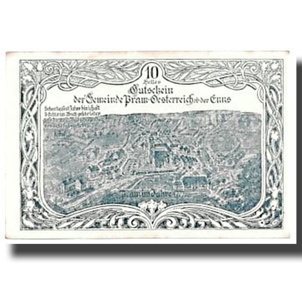 Geldschein, Österreich, Pram, 10 Heller, paysage, 1920, 1920-04-22, UNZ-