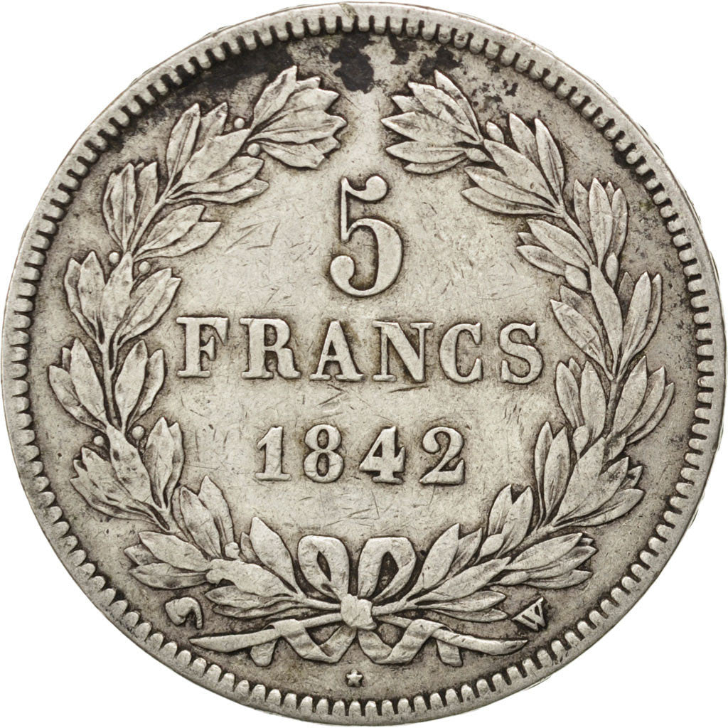 Coin, France, Louis-Philippe, 5 Francs, 1842, Lille, EF(40-45), Silver