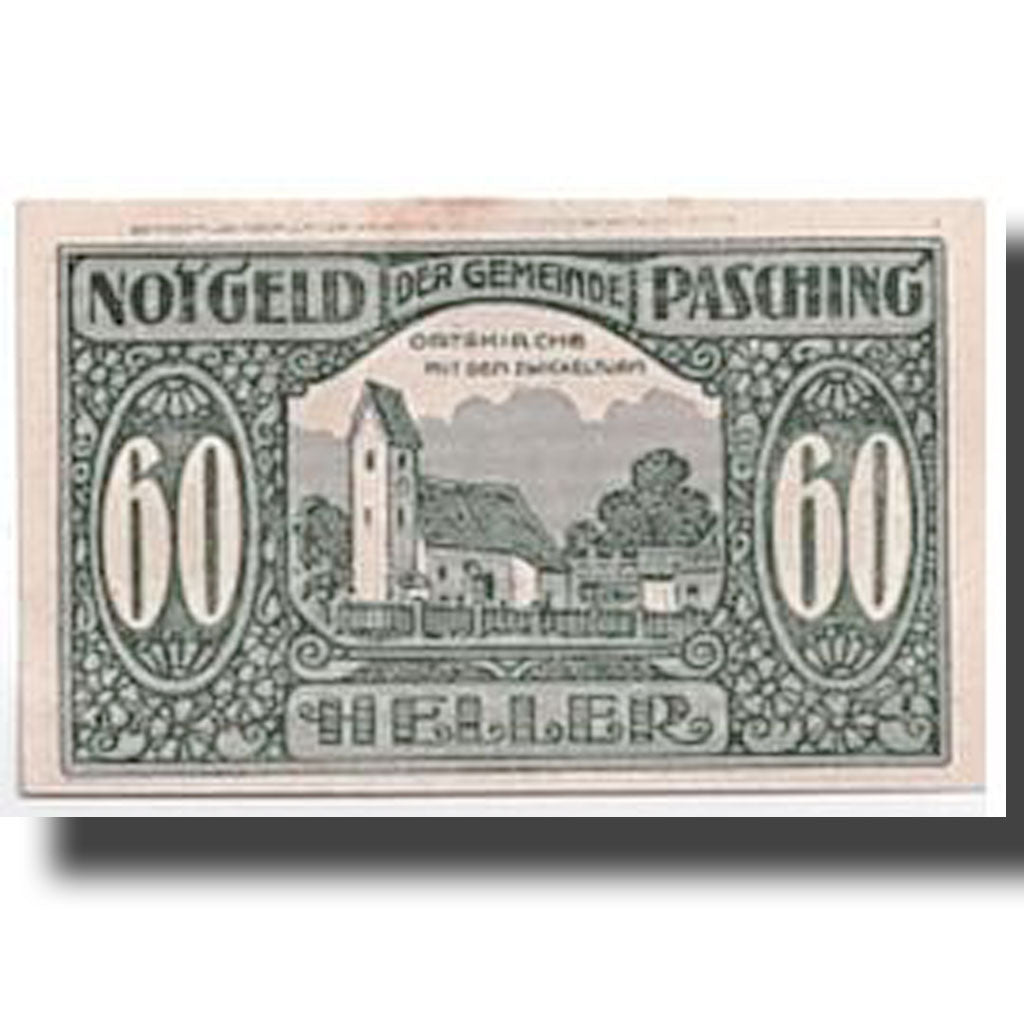 Banknote, Austria, Pasching, 60 Heller, Eglise, 1920, 1920-05-18, UNC(63)