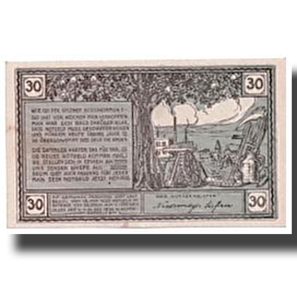 Geldschein, Österreich, Pasching, 30 Heller, paysage, 1920, 1920-05-18, UNZ-