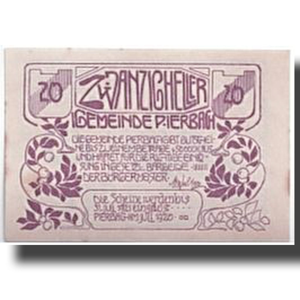 Banknote, Austria, Pierbach, 20 Heller, paysage 1, UNC(63), Mehl:FS 749