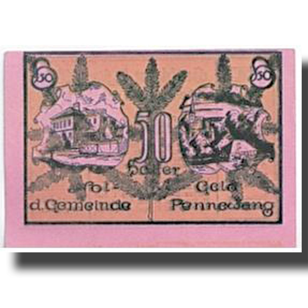 Geldschein, Österreich, Pennewang, 50 Heller, paysage, 1920, 1920-05-23, UNZ-