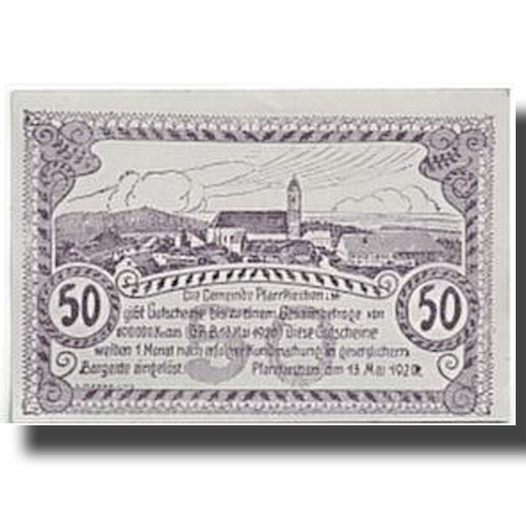 Banknote, Austria, Pfarrkirchen im Muhlkreis, 50 Heller, paysage, 1920