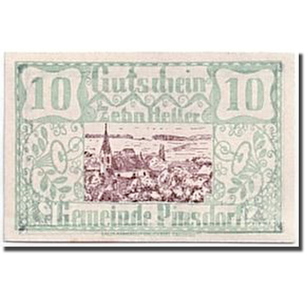 Geldschein, Österreich, Pinsdorf, 10 Heller, paysage, 1920, 1920-06-01, UNZ-