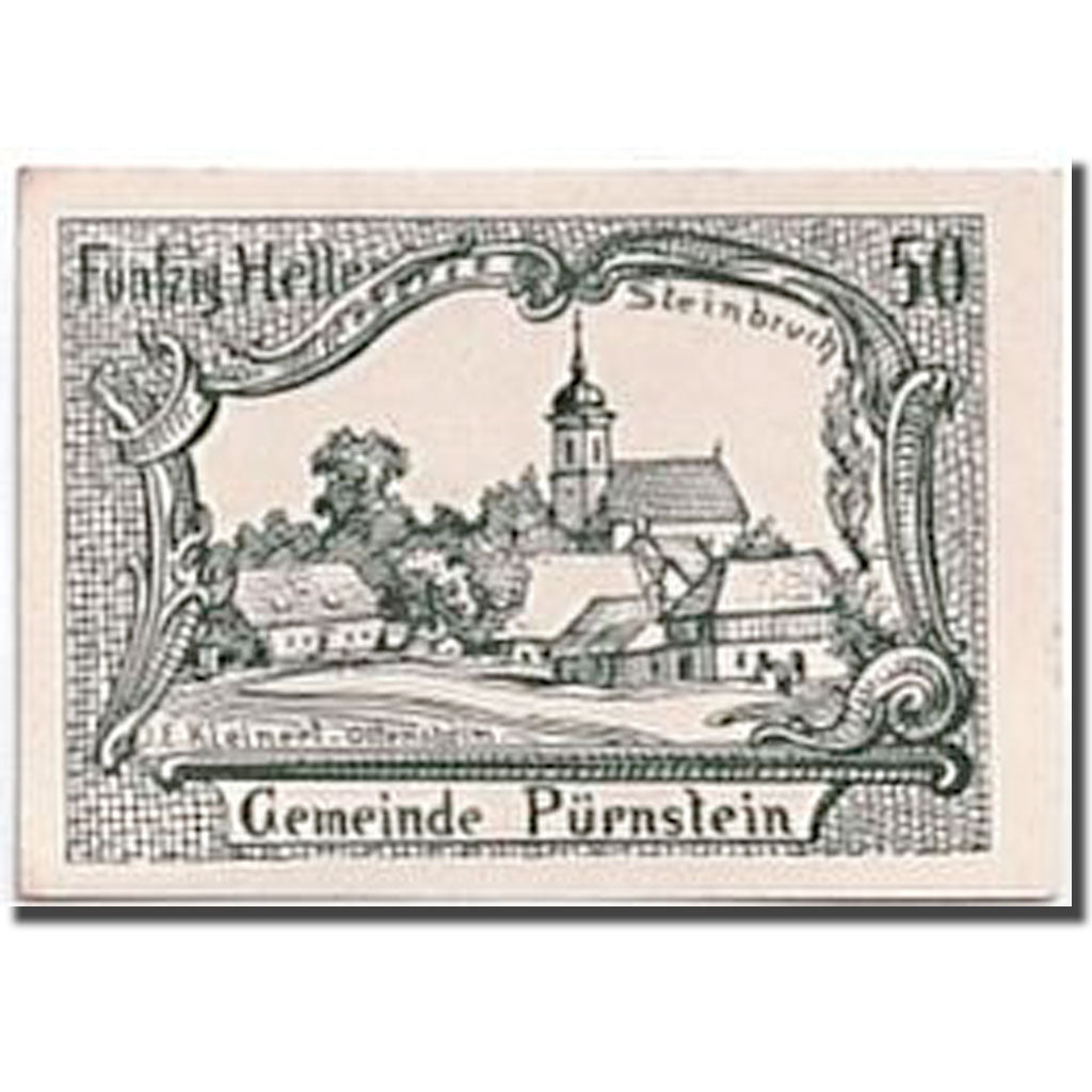 Banknote, Austria, Pürnstein, 50 Heller, paysage, 1920, 1920-05-16, UNC(63)