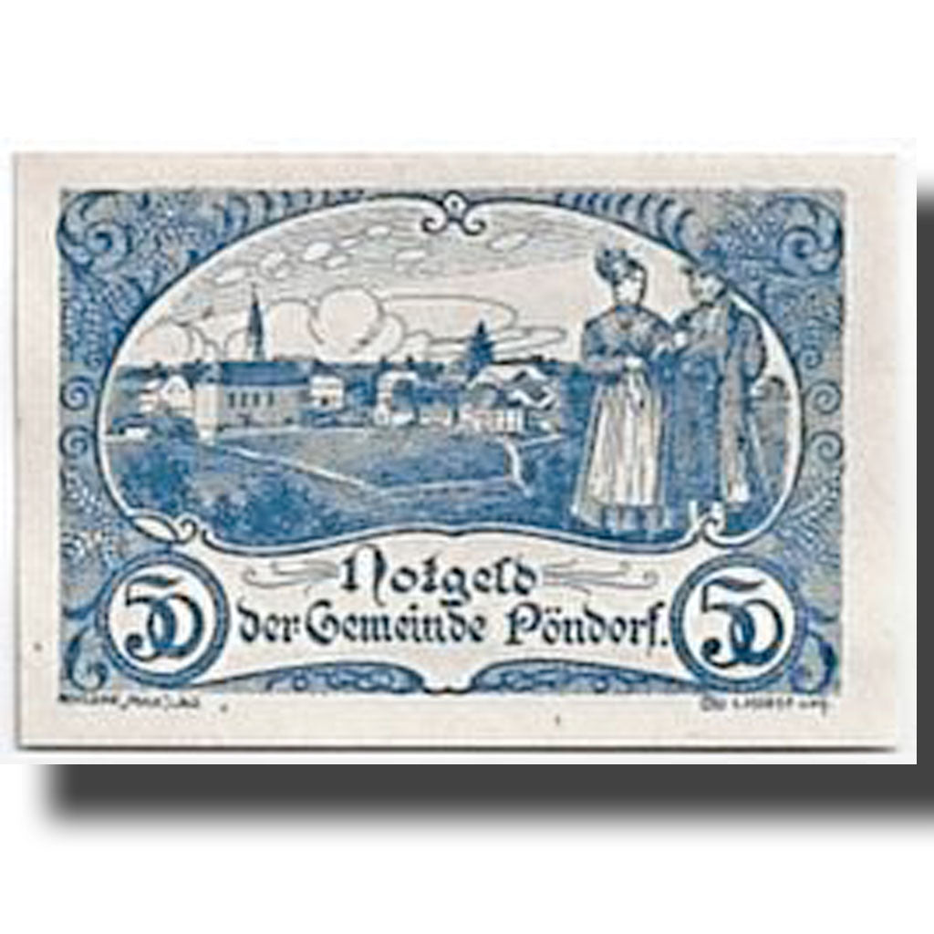 Banknote, Austria, Pöndorf, 50 Heller, paysage, 1920, 1920-06-13, UNC(63)