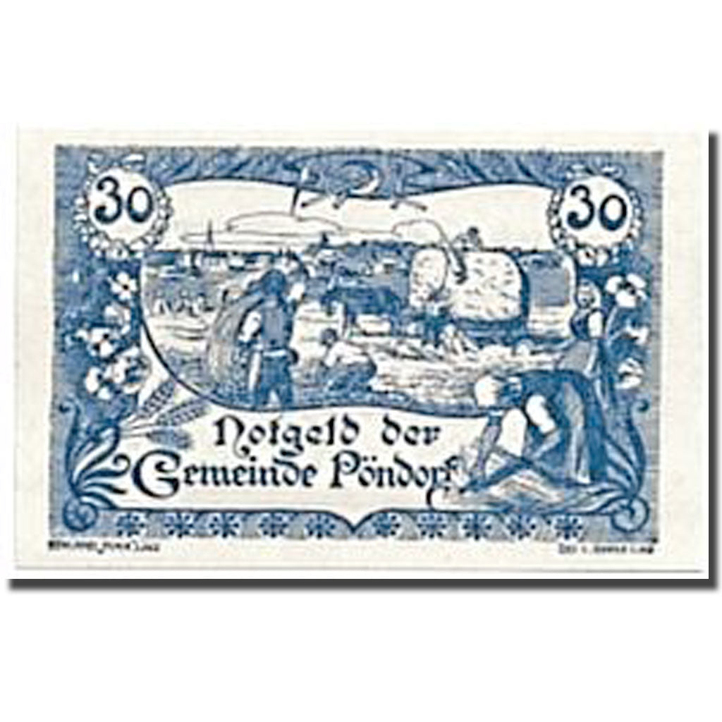 Geldschein, Österreich, Pöndorf, 30 Heller, paysage, 1920, 1920-06-13, UNZ-