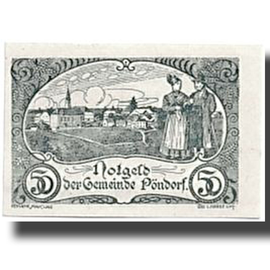Banknote, Austria, Pöndorf, 50 Heller, paysage, 1920, 1920-06-13, UNC(63)