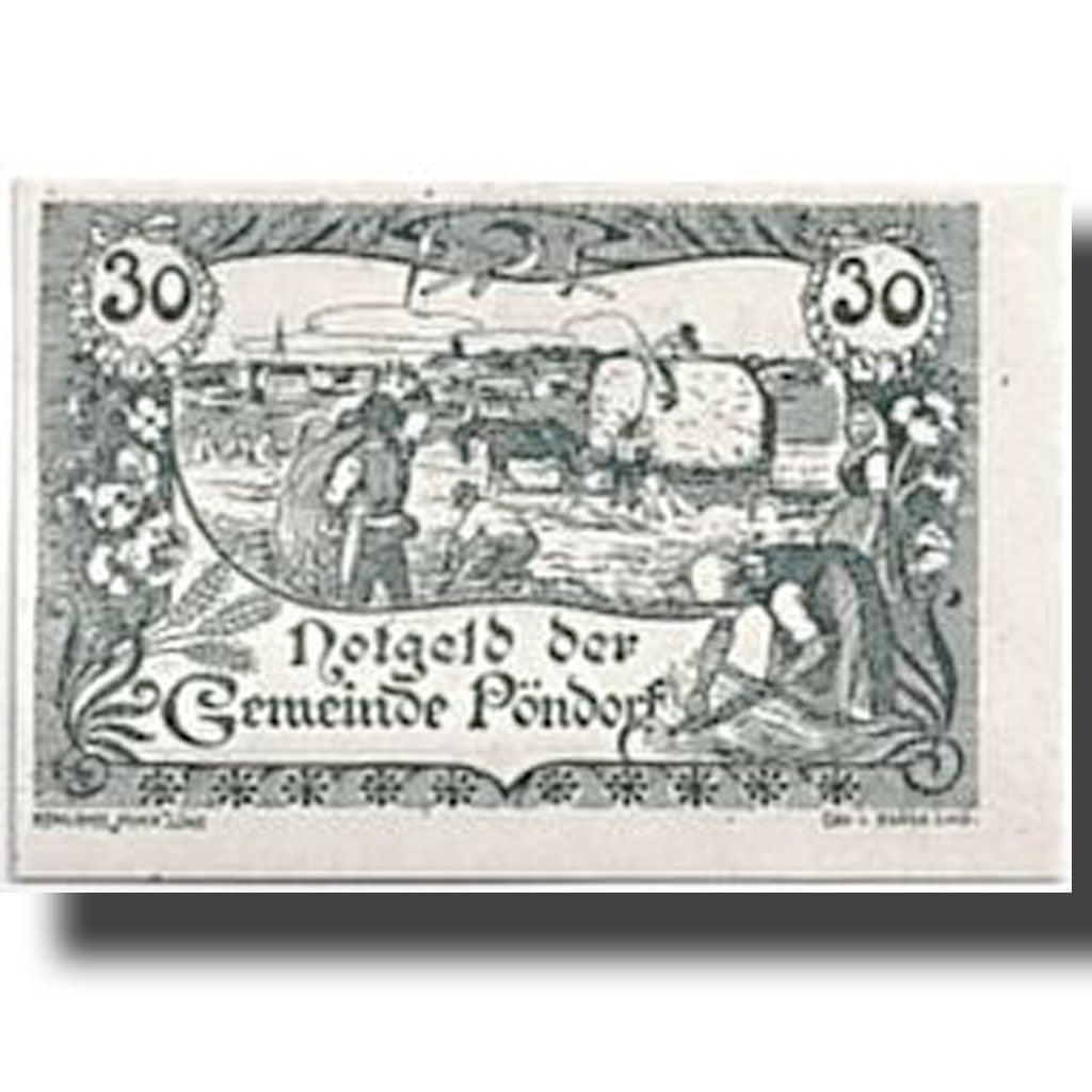 Banconote, Austria, Pöndorf, 30 Heller, paysage, 1920, 1920-06-13, SPL