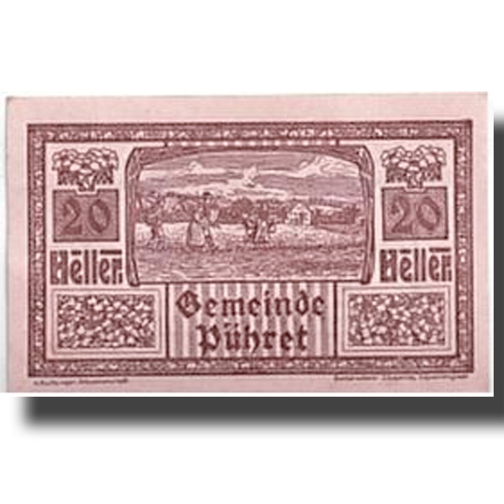 Banknote, Austria, Pühret, 20 Heller, Agriculture et Industrie, UNC(63)