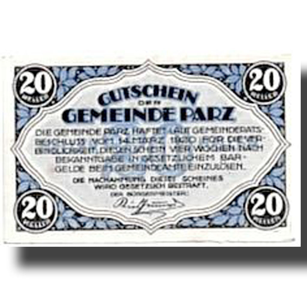 Banknote, Austria, Parz, 20 Heller, château, 1920, 1920-03-14, UNC(63), Mehl:FS