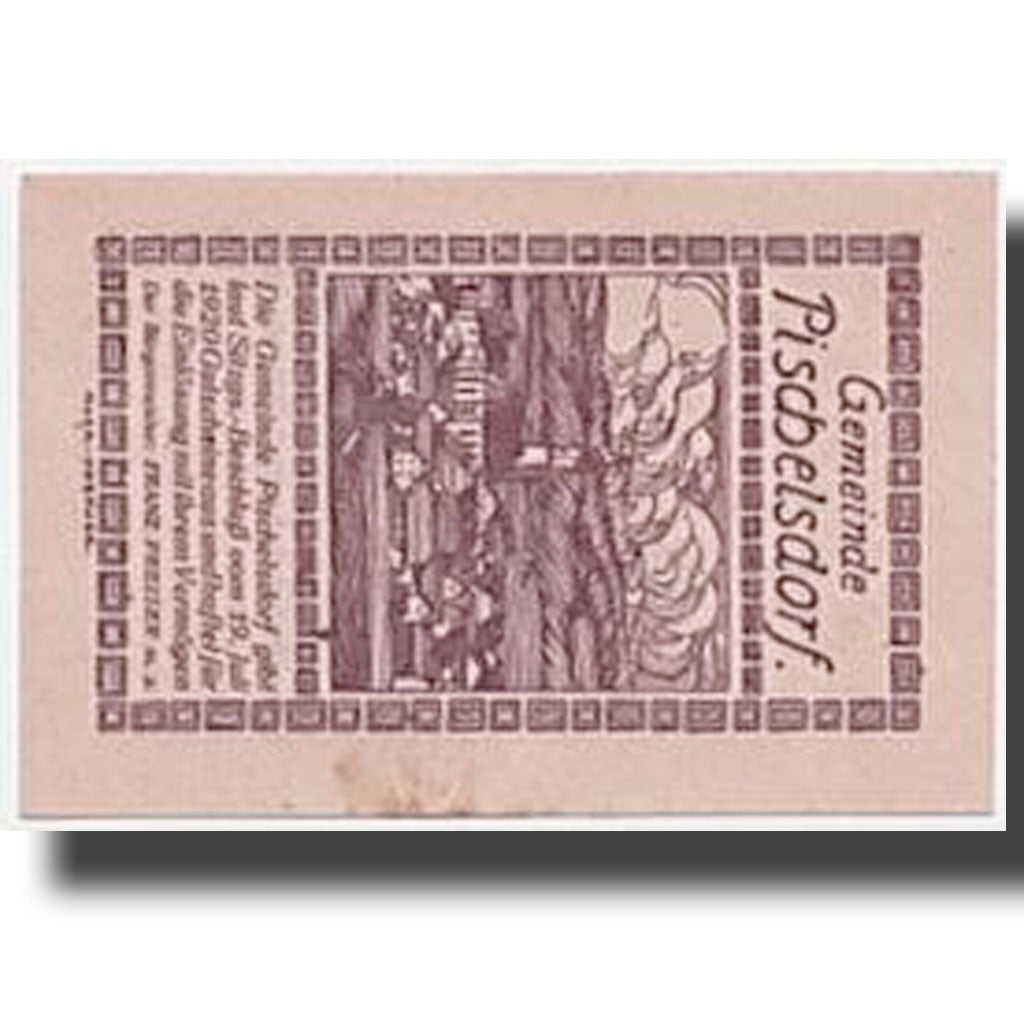 Banknote, Austria, Pischelsdorf, 50 Heller, paysage, 1920, 1920-07-19, UNC(63)