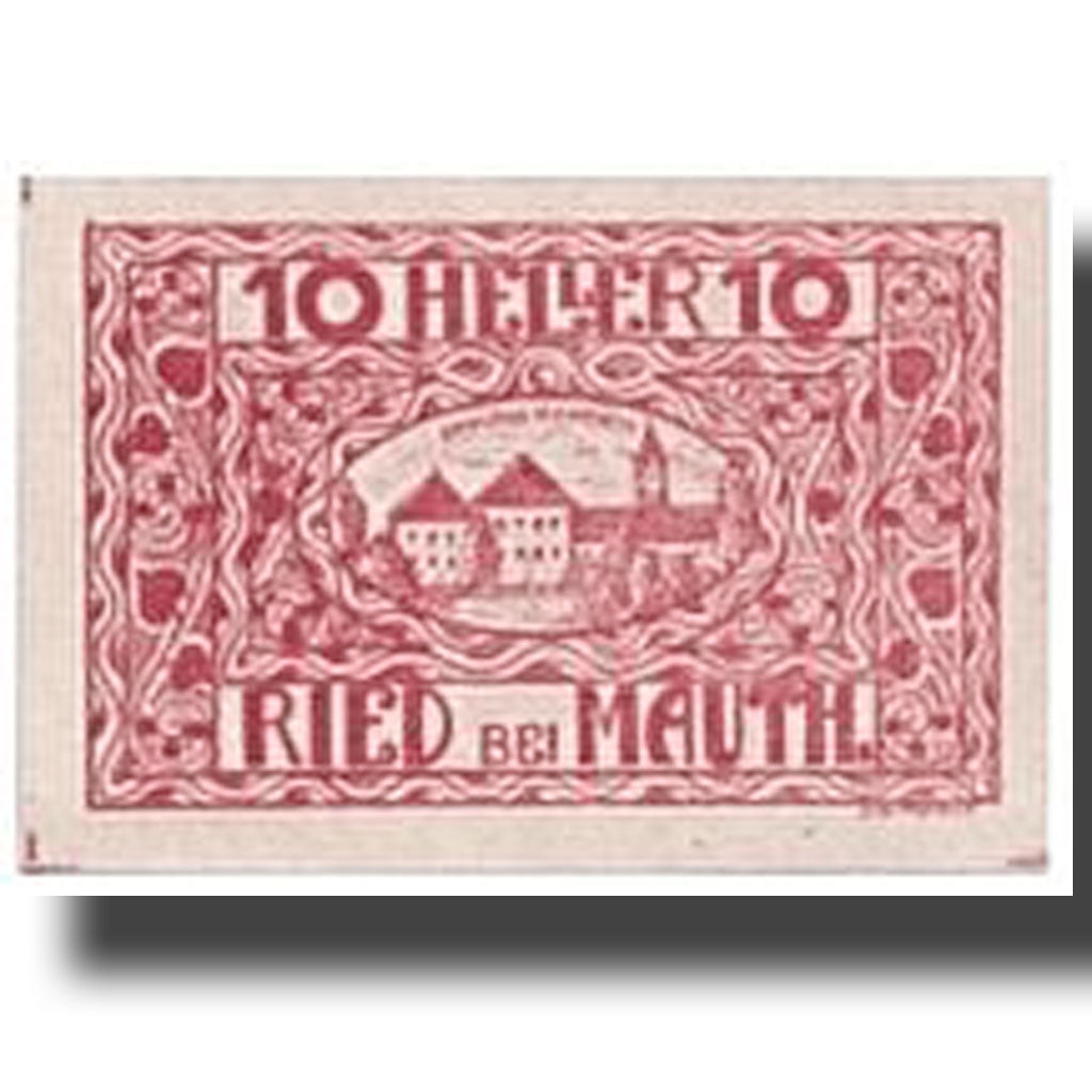 Banknote, Austria, Ried bei Mauth., 10 Heller, paysage, 1920, UNC(63), Mehl:833a