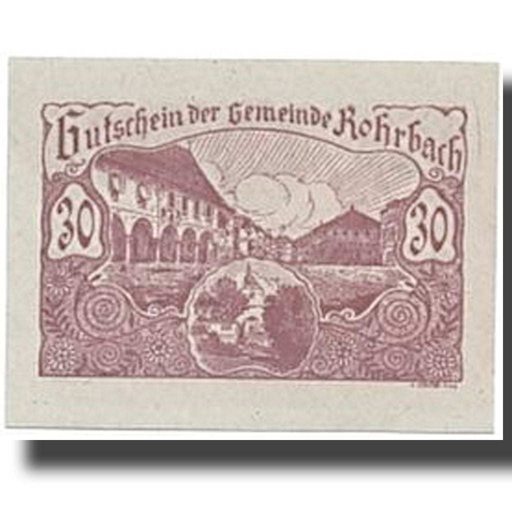 Banknote, Austria, Rohrbach, 30 Heller, paysage, 1920, 1920-06-25, UNC(63)