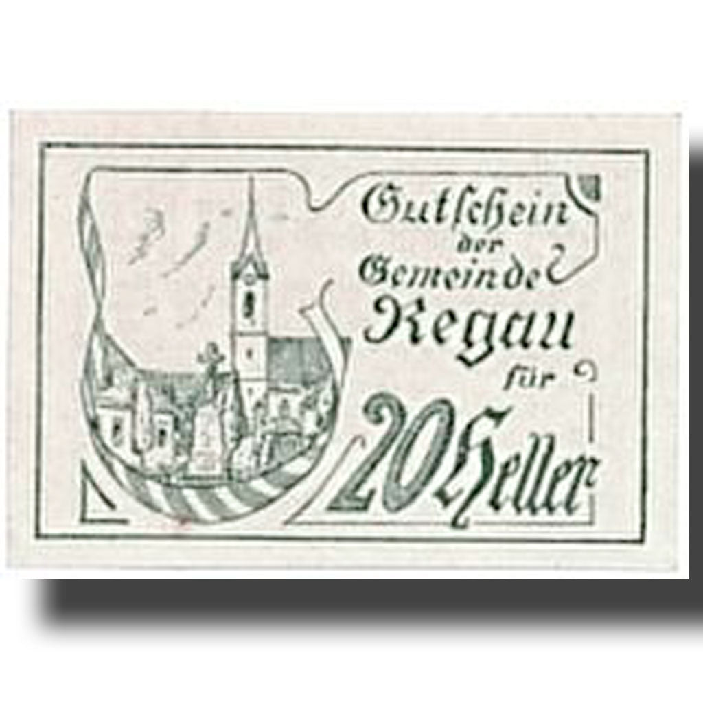 Banknote, Austria, Regau, 20 Heller, paysage, 1920, 1920-04-08, UNC(63)