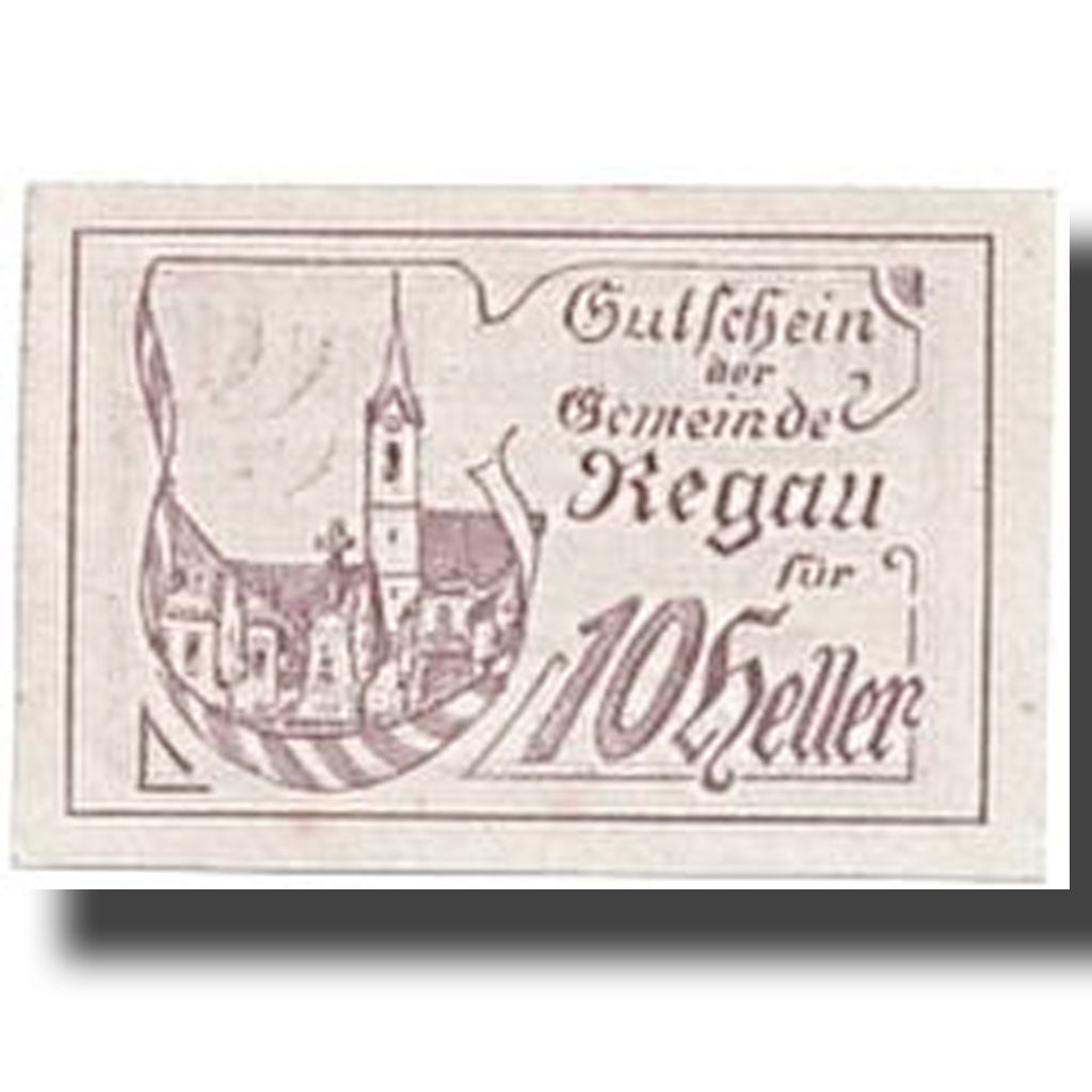 Geldschein, Österreich, Regau, 10 Heller, paysage, 1920, 1920-04-08, UNZ-