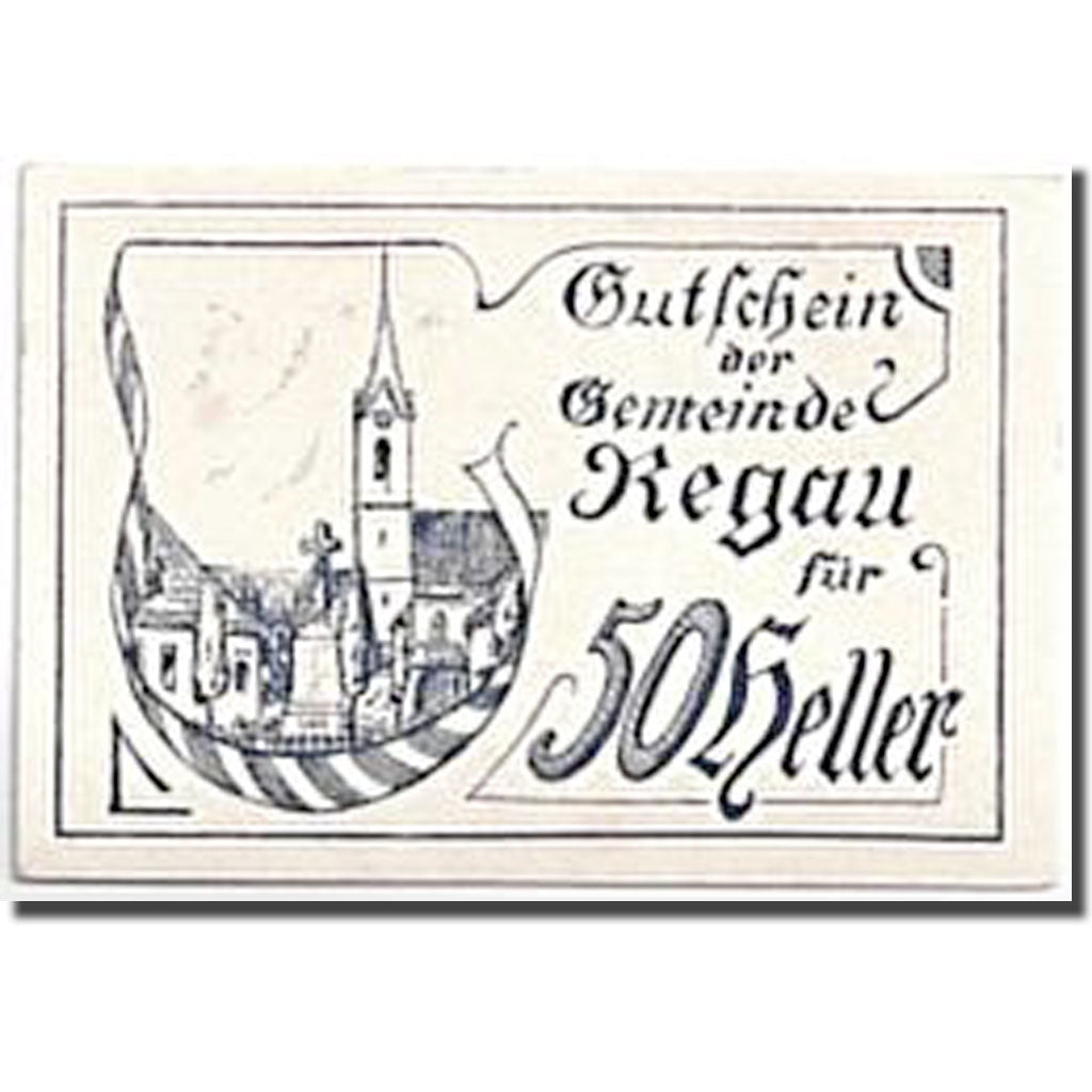 Banknote, Austria, Regau, 50 Heller, paysage, 1920, 1920-04-08, UNC(63)