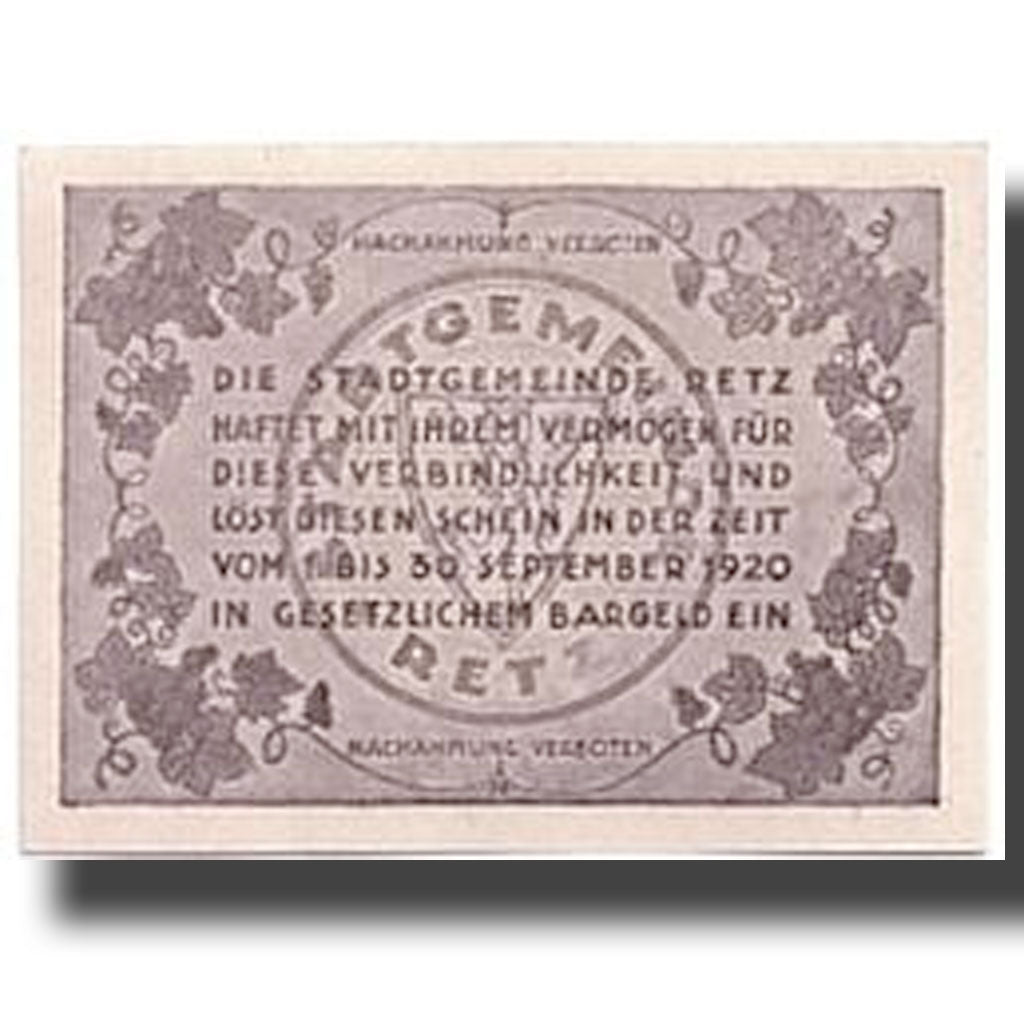 Banknote, Austria, Retz, 20 Heller, Eglise, 1920, 1920-06-15, UNC(63), Mehl:832a