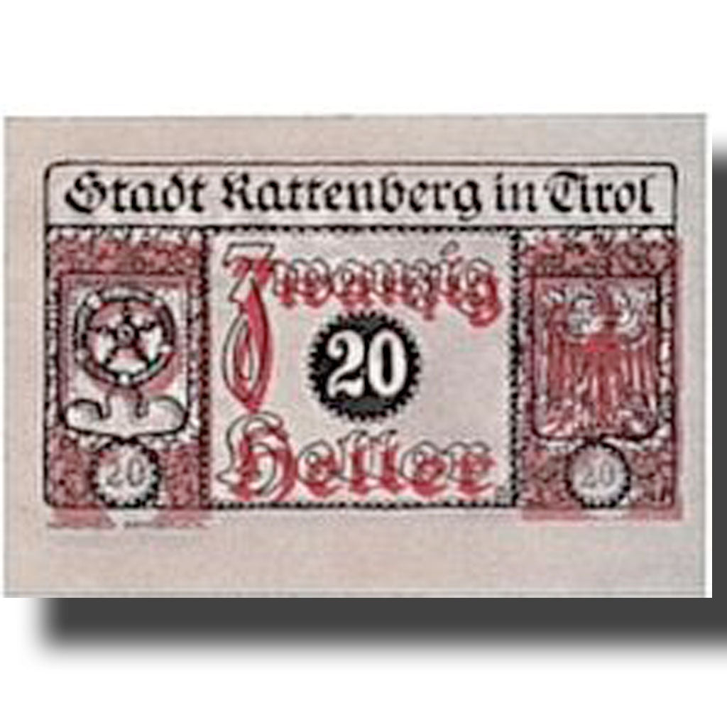 Banknote, Austria, Rattenberg Tirol Stadt, 20 Heller, portrait, UNC(63)