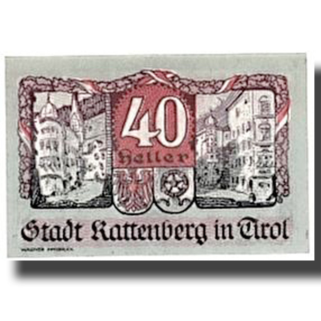 Banknote, Austria, Rattenberg Tirol Stadt, 40 Heller, paysage, UNC(63)