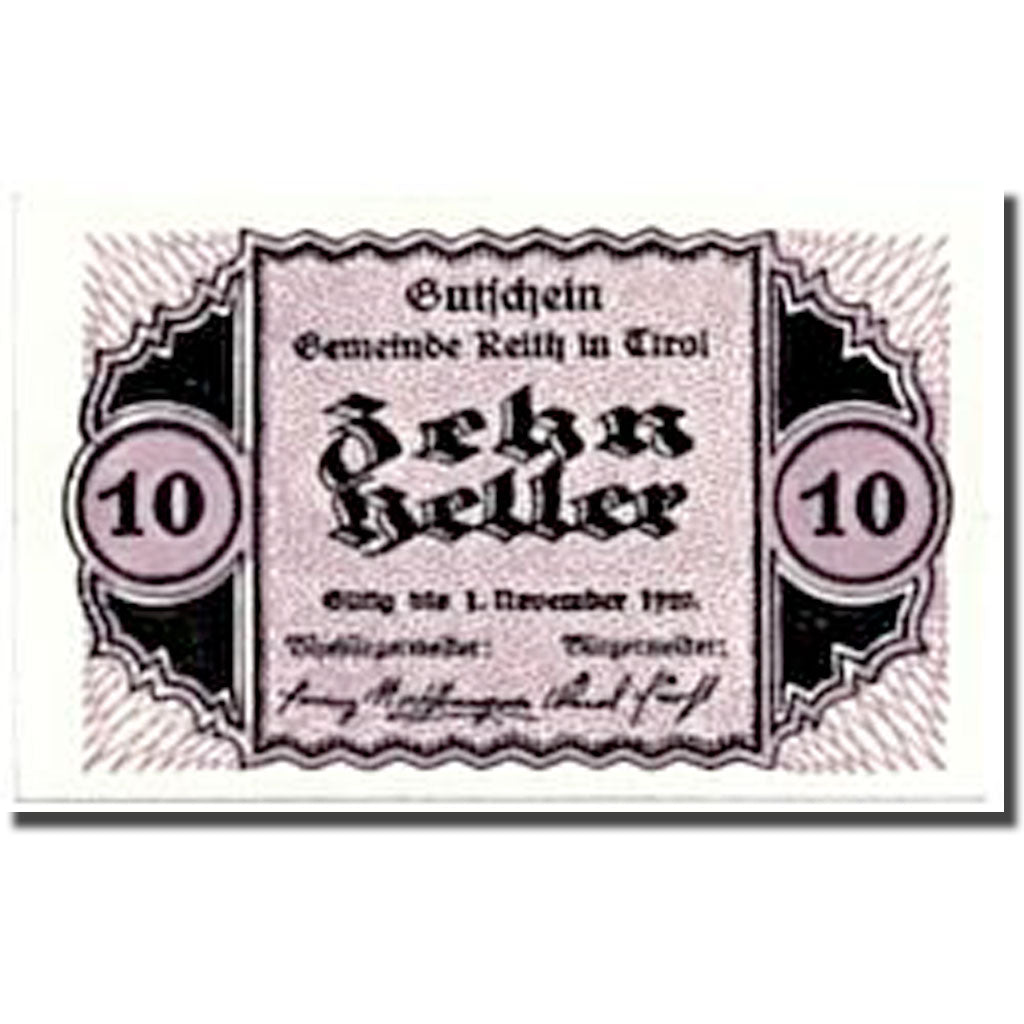 Banconote, Austria, Reith, 10 Heller, paysage, SPL, Mehl:FS 831a