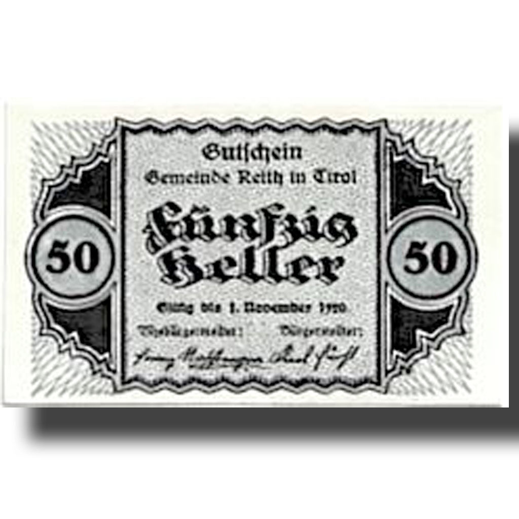 Banknote, Austria, Reith, 50 Heller, paysage, UNC(63), Mehl:FS 831a