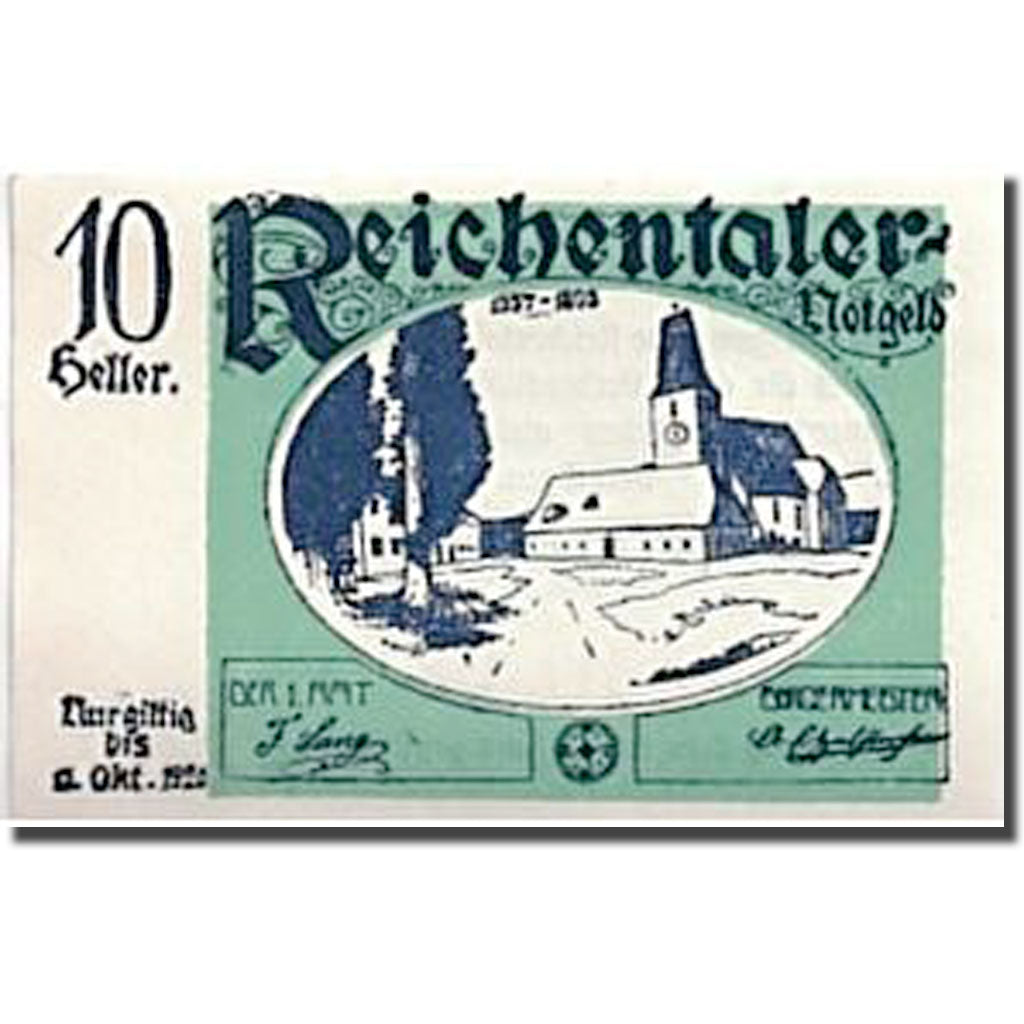 Banknote, Austria, Reichental, 10 Heller, paysage, UNC(63), Mehl:827 1a