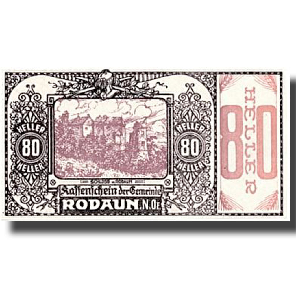 Banknote, Austria, Rodaun, 80 Heller, paysage, UNC(63), Mehl:840 IIa