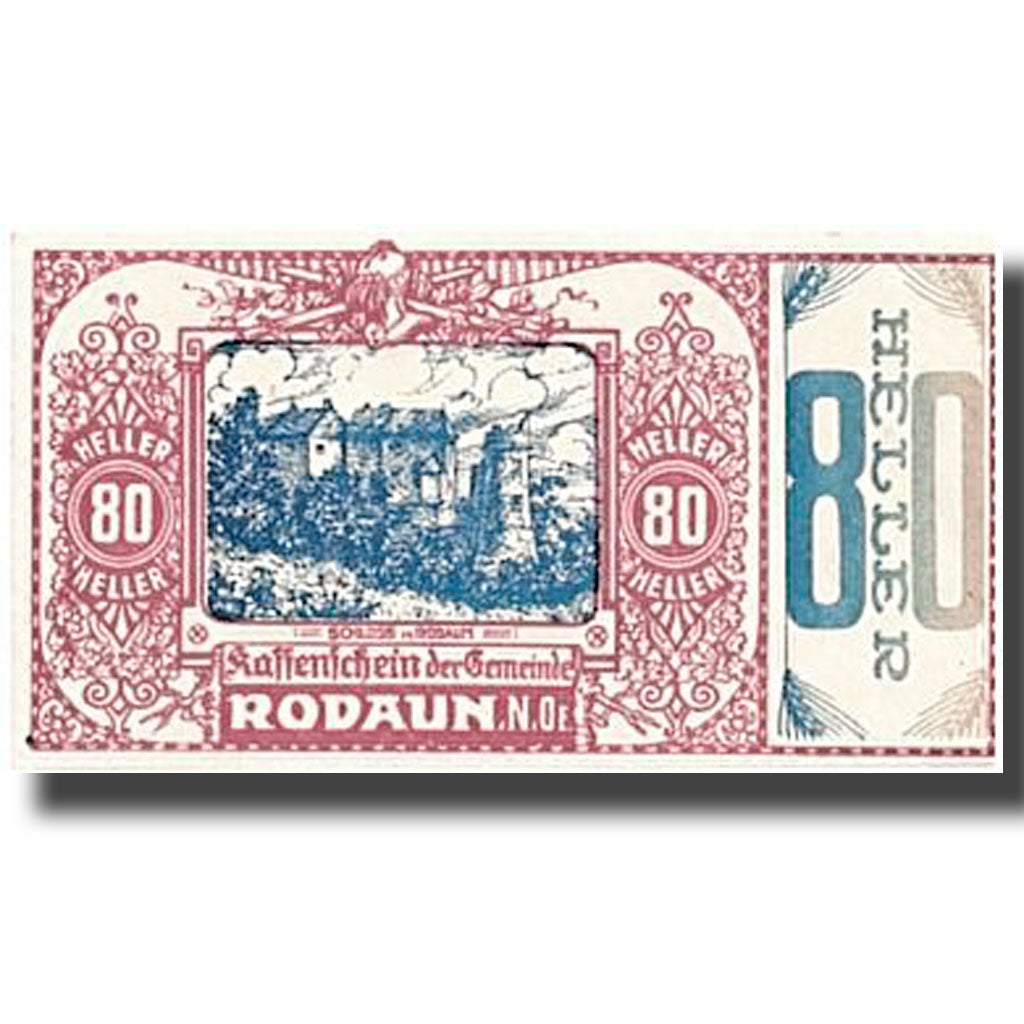 Banknote, Austria, Rodaun, 80 Heller, paysage, UNC(63), Mehl:840 IIc
