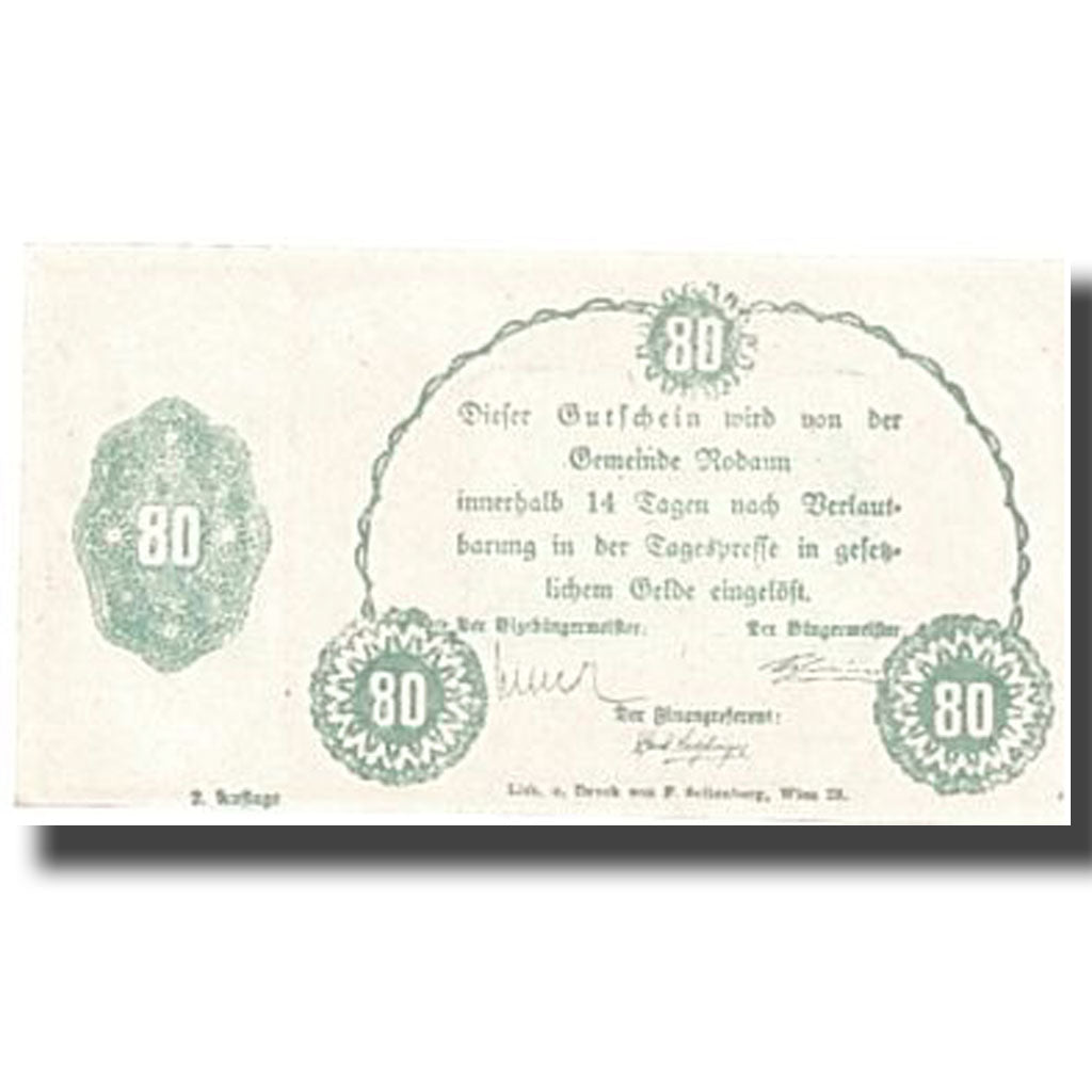 Banknote, Austria, Rodaun, 80 Heller, paysage, UNC(63), Mehl:840 IIc