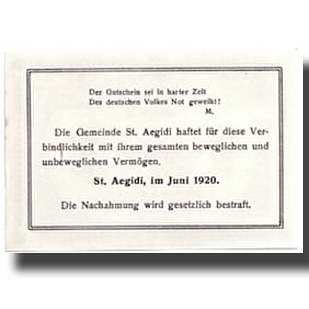 Banknote, Austria, St Aegidi, 10 Heller, paysage, 1920, UNC(63), Mehl:875 IIa