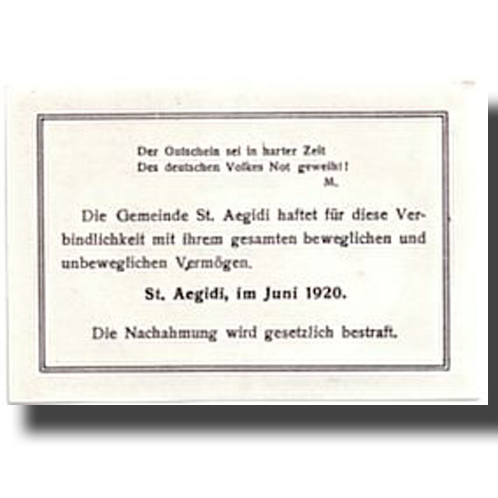Banknote, Austria, St Aegidi, 10 Heller, paysage 1, 1920, UNC(63), Mehl:875 IIa