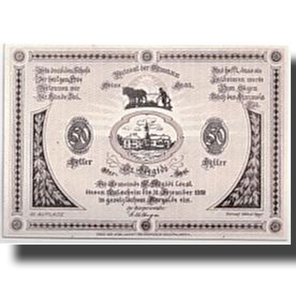 Geldschein, Österreich, St Aegidi, 50 Heller, paysage 1, 1920, UNZ-, Mehl:875