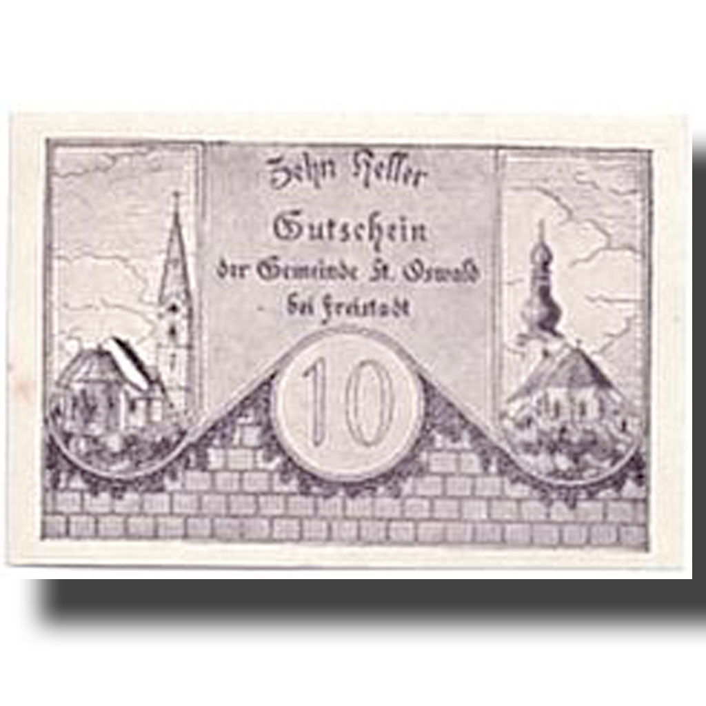 Geldschein, Österreich, St Oswald, 10 Heller, Eglise, 1920, 1920-05-01, UNZ-