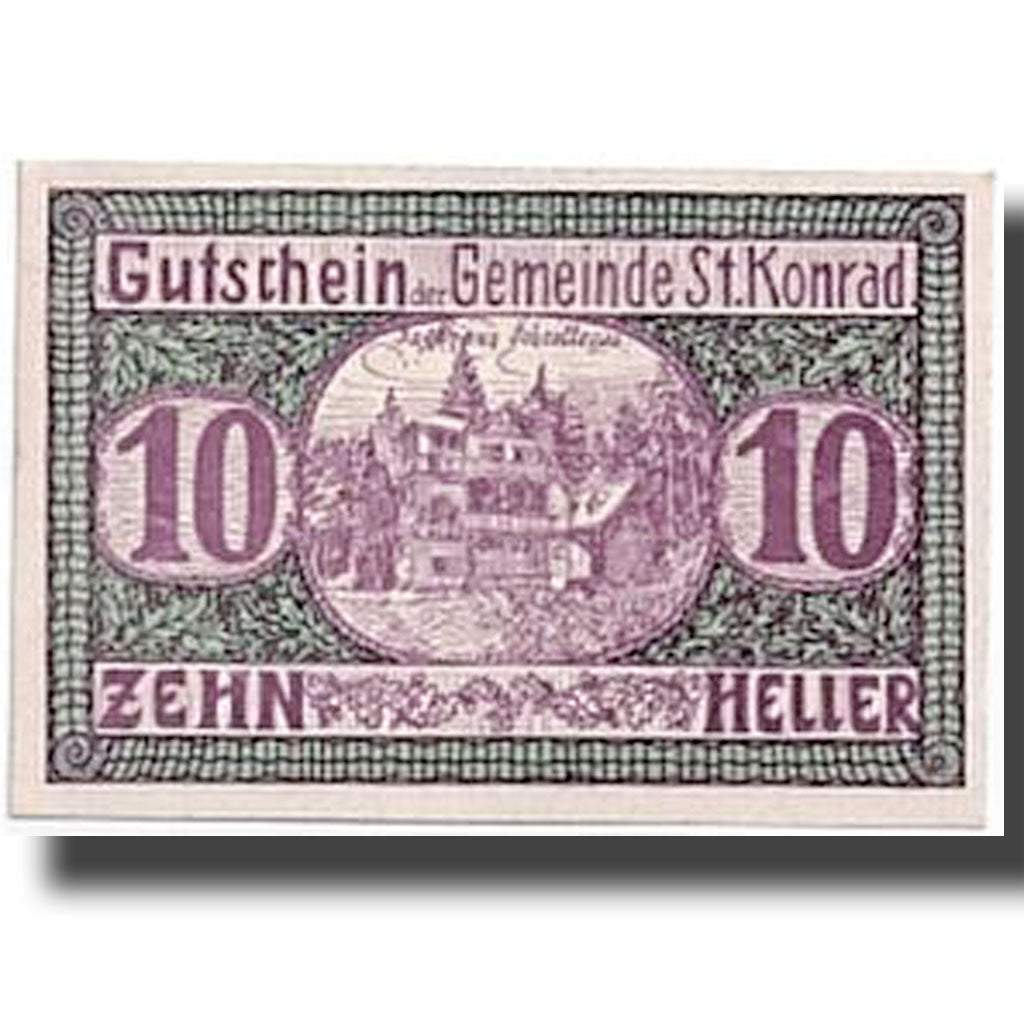 Banknote, Austria, ST KONRAD, 10 Heller, paysage, 1920, 1920-07-01, UNC(63)