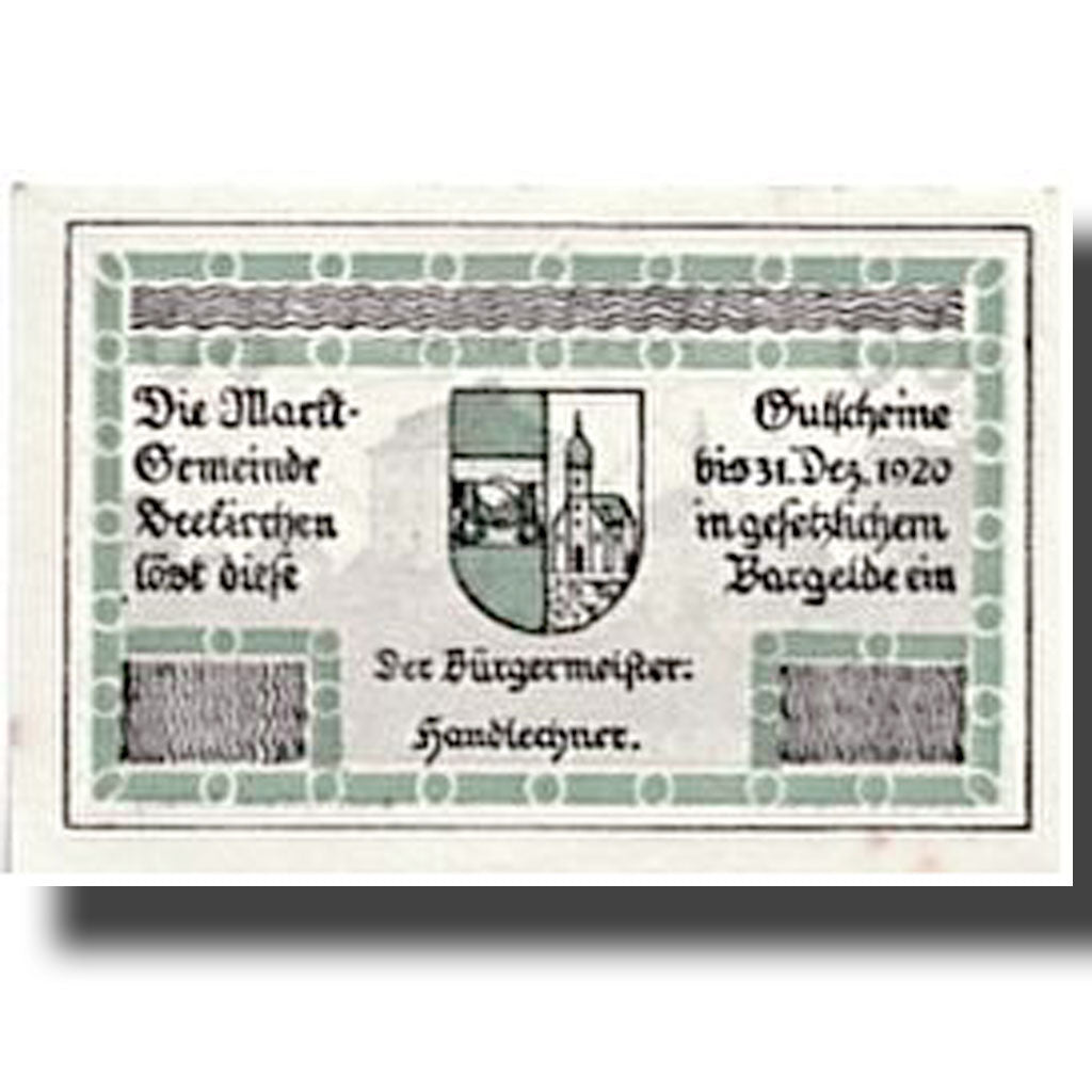 Banknote, Austria, Seekirchen, 60 Heller, paysage, UNC(63), Mehl:987