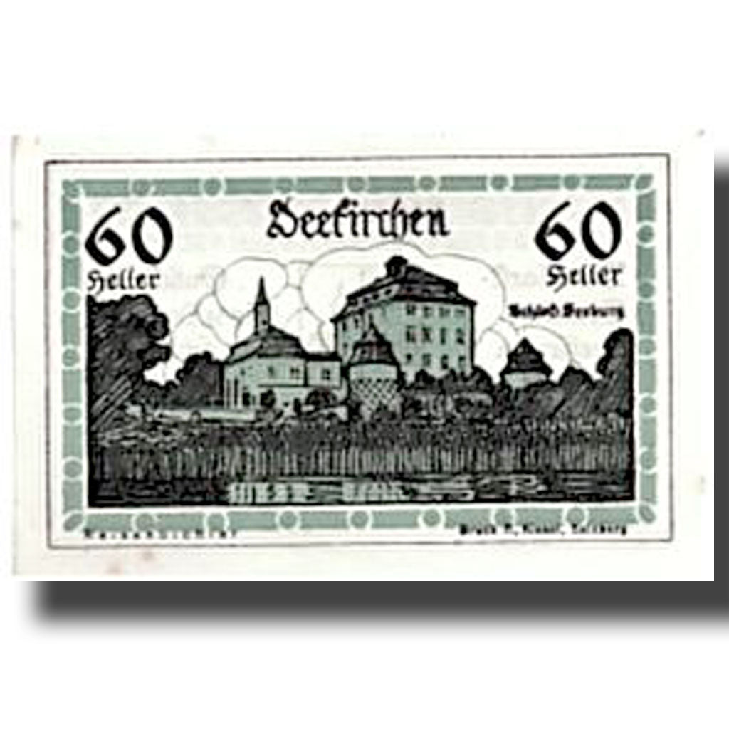 Banknote, Austria, Seekirchen, 60 Heller, paysage, UNC(63), Mehl:987