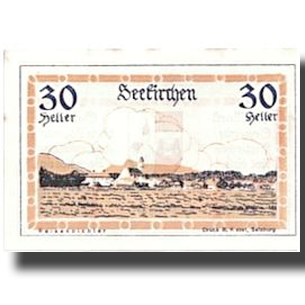 Banknote, Austria, Seekirchen, 30 Heller, paysage, UNC(63), Mehl:987