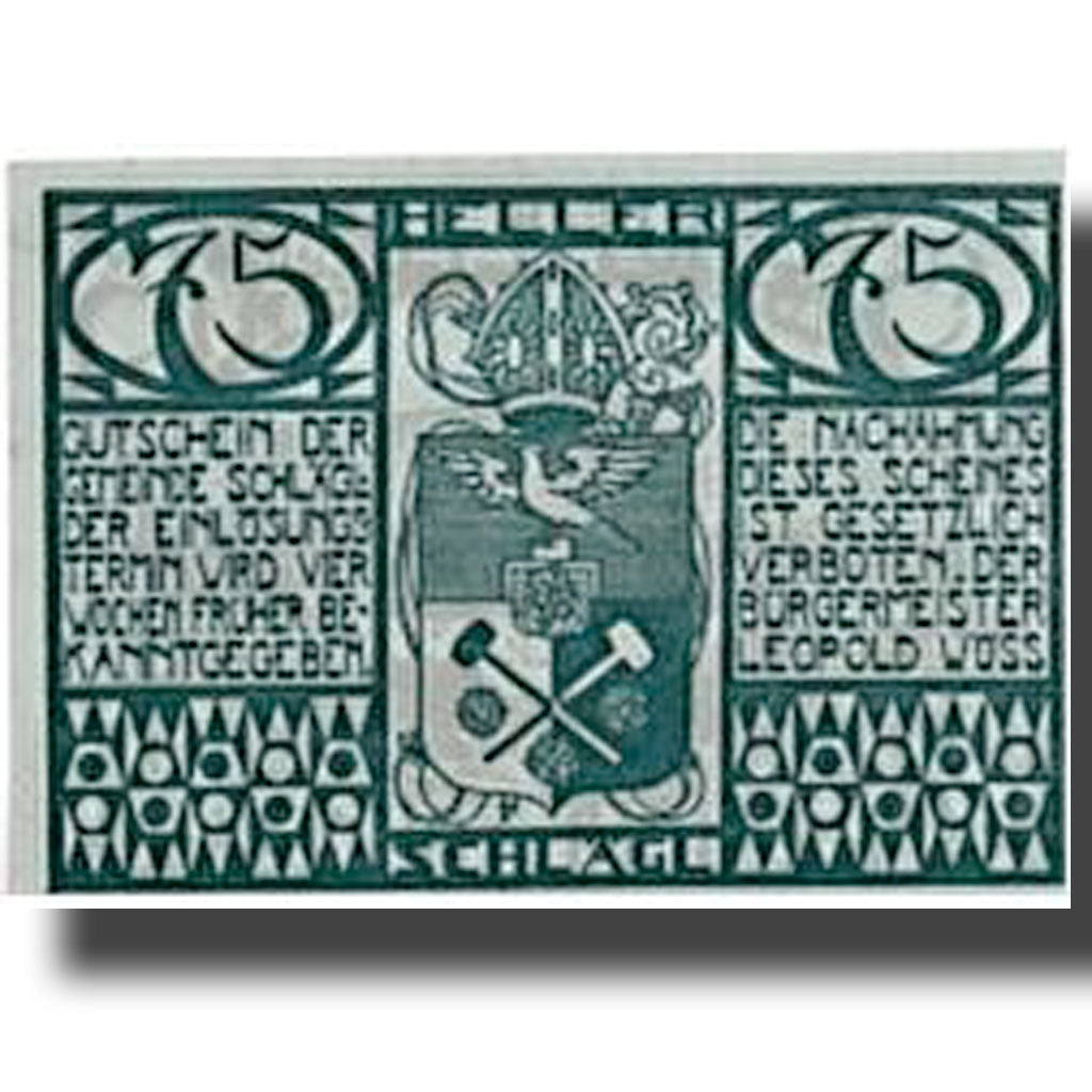 Banknote, Austria, Schlägl, 75 Heller, paysage, KM:960, UNC(63)