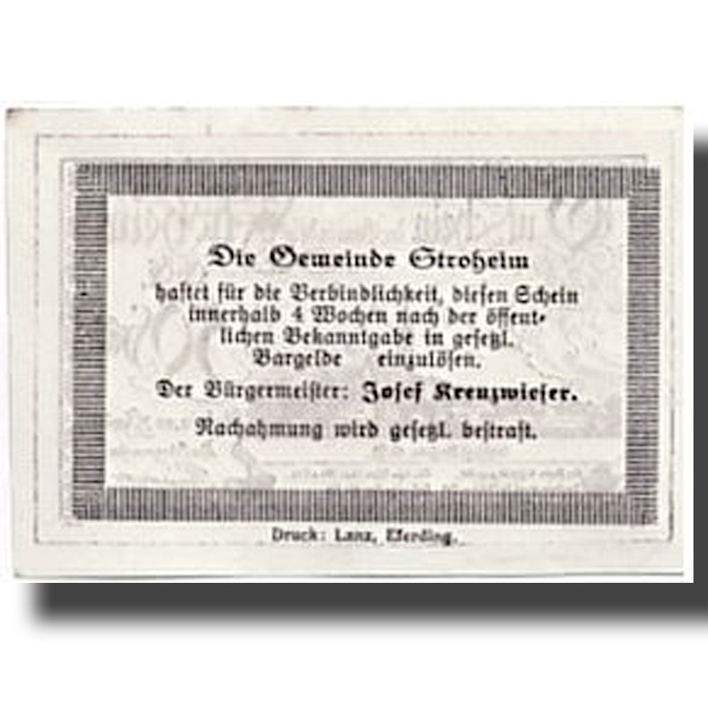 Banknote, Austria, Stroheim, 50 Heller, paysage, 1920, 1920-06-25, UNC(63)