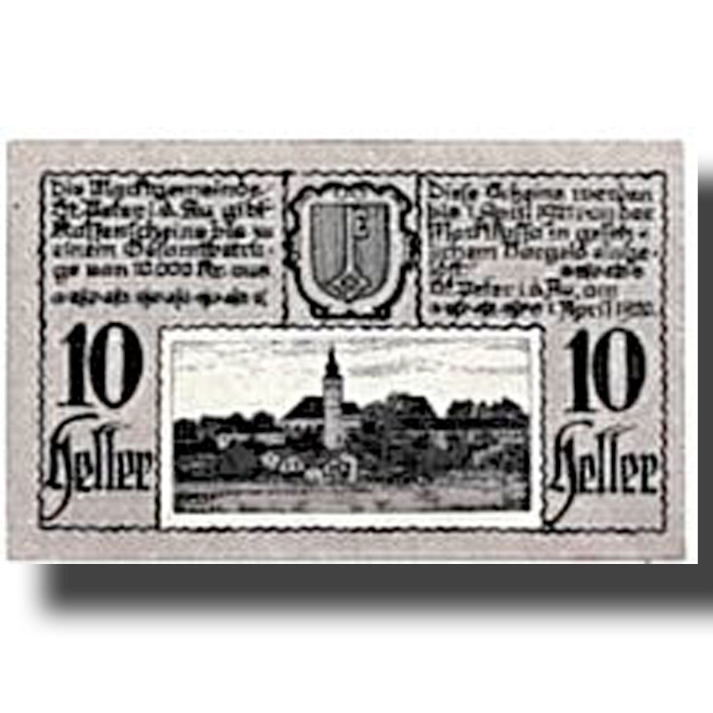 Banknote, Austria, St Peter in der Au, 10 Heller, paysage, 1920, 1920-04-01