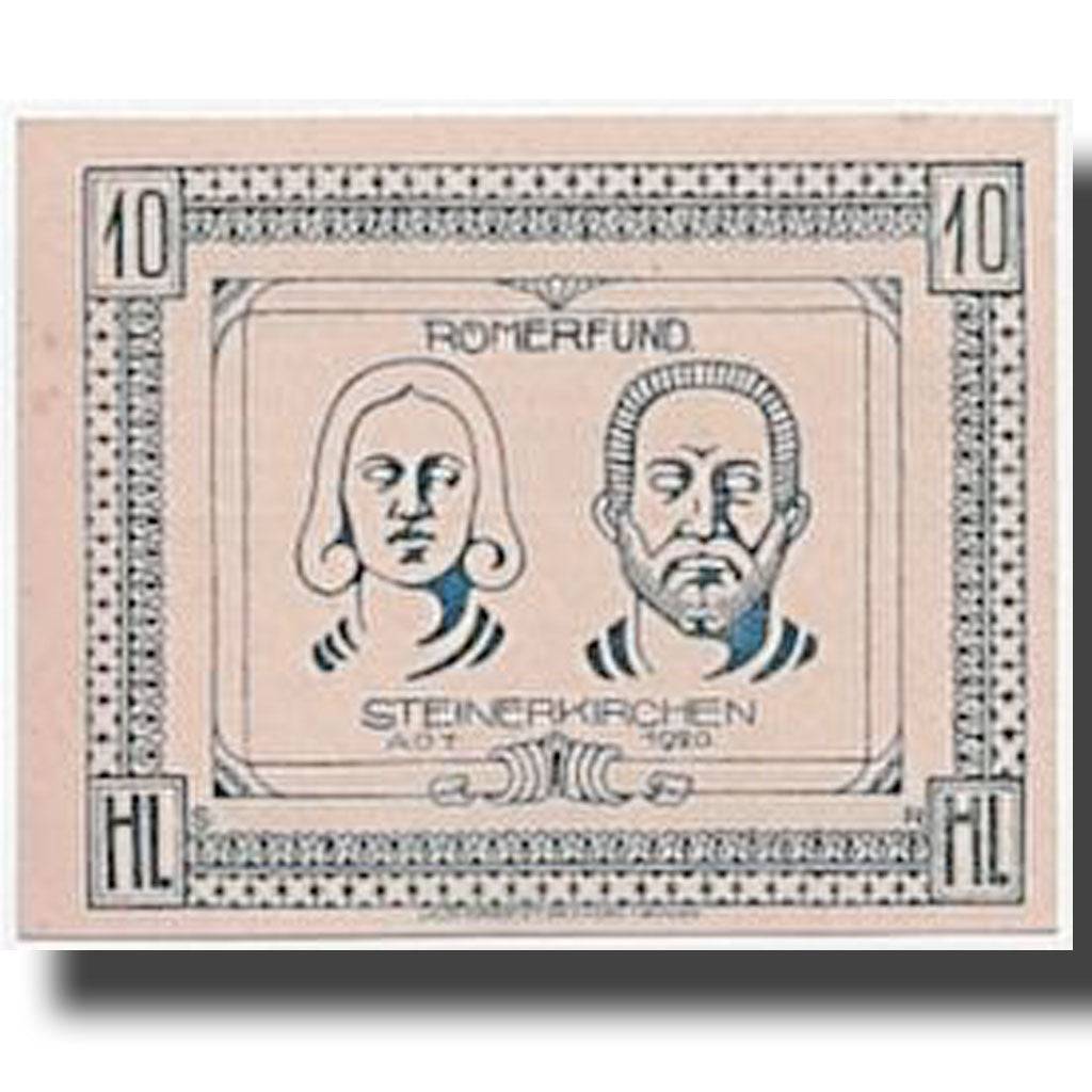 Geldschein, Österreich, Steinerkirchen an der Traun, 10 Heller, personnage
