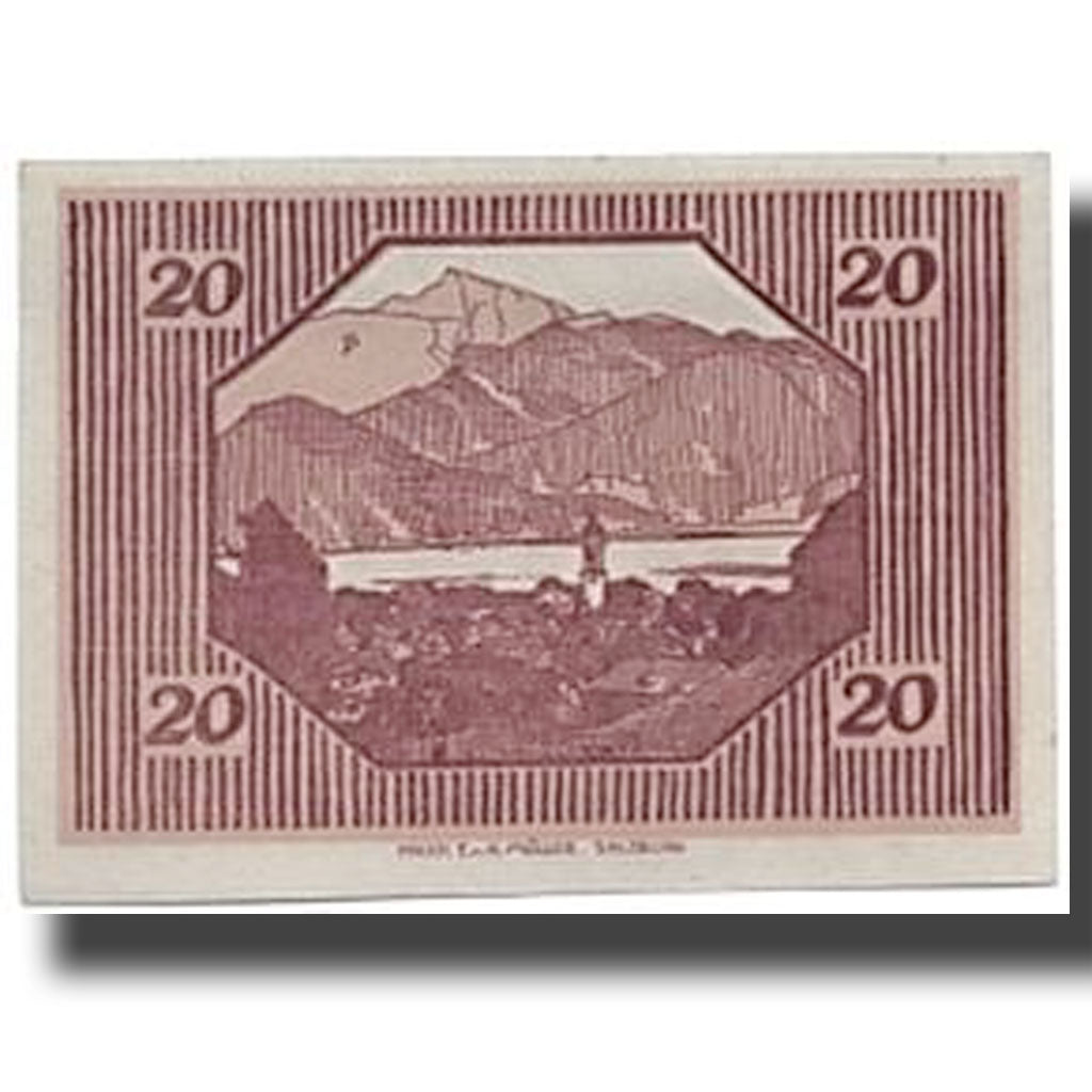 Geldschein, Österreich, St Gilgen, 20 Heller, paysage, 1920, 1920-05-08, UNZ-